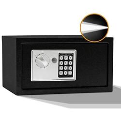 SamYerSafe Safe Box with Sensor Light,0.42 Cubic Feet Security Safe with Electronic Digital Keypad Money Safe Steel Construction Hidden with Lock，Wall or Cabinet Anchoring Design for Office Home Hotel