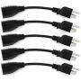 6-Inch Power Extension Cable, 5-Pack, Outlet Saver, 18 AWG