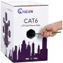 CAT6 Plenum Cable 1000ft (CMP) | Easy to Pull Fluke Tested Plenum Rated Wire | 23AWG Solid 550MHz, 4Pair 10Gigabit UTP Internet Cable, Available in Multi Colors (Green)