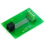 Electronics-Salon RJ9 4P4C Right Angle Jack Breakout Board, Terminal Block Connector.