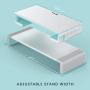 Monitor Stand Riser, Jelly Comb Foldable Computer Monitor Riser, Computer Stand with Storage Drawer, Phone Stand for Computer, Desktop, Laptop, Save Space (White Mint Green)