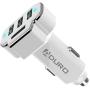 Aduro 4 Port Car Charger USB Adapter, 12V Fast Car Charger USB Adapter Power Station 5.2A/26W Output (White)