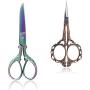 BIHRTC 5 Inch Sewing Scissors and 4.5 Inch Embroidery Scissors Craft Office Fabric Stainless Steel Sharp Tip Scissors Shears for Embroidery Art Work Needlework Cross Stitch and Daily Activities
