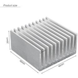 Aluminum Chipset Heatsink Radiator Heat Sink Cooling Fin Silver for CPU LED Power Active Component 40 x 40 x 20mm (2 Pcs) -Kalolary
