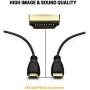 5 Pack High-Speed HDMI Cables-6ft with 90 Degree Adapter, Gold Plated Connectors, Cord Ties for TV PC Playstaion Support Ethernet, 3D, 1080P, ARC, Save Money & Deliver Dazzling Quality