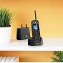 Motorola O212 DECT 6.0 Long Range Cordless Phones with Digital Answering Machine and Inductive Charging Station (2-Pack) Bundle with Blucoil 10-FT 1 Gbps Cat5e Cable, and Reusable Cable Ties (5-Pack)