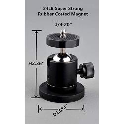 ULIBERMAGNET 24lb 360° Rotation Magnetic Camera Mount and 1/4” Thread Magnetic Camera Stand Magnetic Foot Mini Ball Head Heavy Duty Metal Securely Attaches to Car or Other Iron Surfaces