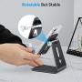 OMOTON C3 Cell Phone Stand for Desk, Larger and Exceptionally Stable, Adjustable Phone Cradle Holder with Bigger Body & Longer Arm, Compatible with iPhone, Tablets (7-10'') and More,Black