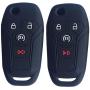 SOLIFEGOBLE 2pcs Car Remote Key Cover,Silicone Car Remote Key Fob Cover Case for Ford F-150 F-250 F-350 Fusion Fiesta Mustang Explorer Skin Jacket 4 Buttons