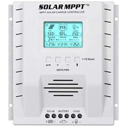 MPPT Charge Controller 60A amp, 12V 24V Auto 60A Solar Panel Charge Regulator, Max 100V Input with LCD Display for Lead-Acid Sealed Gel AGM Flooded Lithium Battery (60A MPPT)