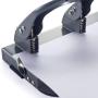 Officemate Deluxe 3-Hole Punch, Heavy Duty, with Chip Drawer, 45 Sheet Capacity (90100), Silver/Navy