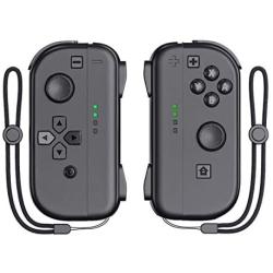 KDD Joy-Pad Controller Compatible with Nintendo Switch Joy Controllers Wireless Replacement Buit-in Wake up Fuction for Switch (L/R) Black