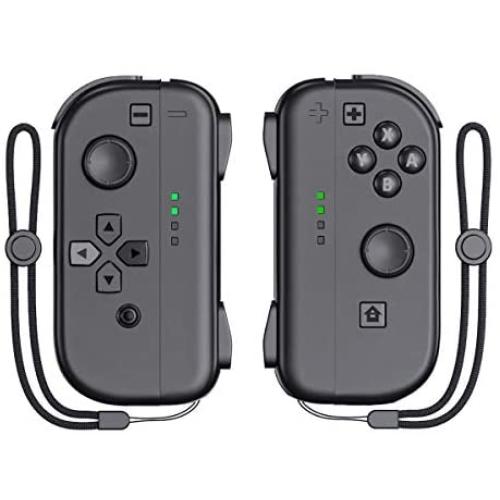 KDD Joy-Pad Controller Compatible with Nintendo Switch Joy Controllers Wireless Replacement Buit-in Wake up Fuction for Switch (L/R) Black
