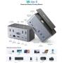 USB C Docking Station, UtechSmart 18in1 Quadruple Display Laptop Universal Docking Station for MacBook Pro & Windows,Thunderbolt 3 Dock with SSD Enclosure 3HDMI VGA 100WPD 5USB-A SD/TF Slot 3.5mm RJ45