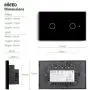 BSEED WiFi Touch Smart Wall Light Switch Tempered Glass Panel Work with Alexa/Google 118×71mm 2 Gang 1 Way Black