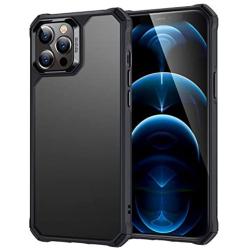 ESR Air Armor Series Case Compatible with iPhone 12 Pro Max 6.7-Inch [Shock Absorbing and Scratch Resistant] [Military Grade Protection] [Hard Back with Flexible Frame] - Frosted Black