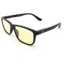 J+S Vision Blue Light Shield Computer Reading/Gaming Glasses - 0.0 Magnification - Anti Blue Light 100% UV Protection - High Definition Lens, Classic Rectangle Glossy Black Frame