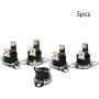 Fielect 5Pcs KSD301 Thermostat 95ｰC/203ｰF Normally Closed N.C Snap Disc Temperature Switch for Microwave Oven Coffee Maker Smoker Bent Angle