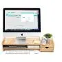 Monitor Stand Riser Desk Organizer-Bamboo 2 Tier Laptop Stand with Drawers, Adjustable Desktop Storage Organizer for Computer, Printer, Cellphone-Use in Office,Home/Reduce Neck &Eye Strain(Basic)