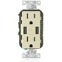 Leviton T5632-I USB Charger/Tamper-Resistant Duplex Receptacle, 15-Amp, Ivory, 1-Pack