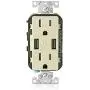 Leviton T5632-I USB Charger/Tamper-Resistant Duplex Receptacle, 15-Amp, Ivory, 1-Pack