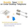 Telephone Cord Detangler, Uvital Anti-Tangle Phone Cable 360 Degree Rotating Landline Swivel Cord Untangler(White,2 PCS)