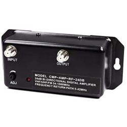24db Distribution Amplifier - Digital TV Antenna Booster Signal Amplifier, Adjustable Boost/Gain, NTSC, ATSC, FM, UHF, VHF - 1000 MHz - Includes RG6 Coaxial Cable