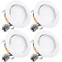 TORCHSTAR 4 Inch Gimbal LED Recessed Light, Dimmable Retrofit Downlight, CRI90+, 10W Directional Adjustable Recessed Ceiling Light, UL & Energy Star, 5000K Daylight, Damp Location, Pack of 4