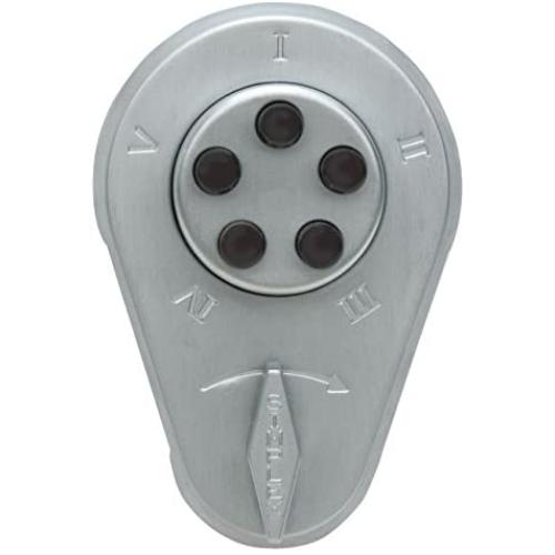 Simplex - 91926D Kaba 900 Series Metal Mechanical Pushbutton Auxiliary Lock with Thumbturn, Fits 44mm to 54mm Thick Door, 16mm Deadlocking Spring Latch, Flat Front, Satin Chrome Finish