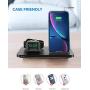 Seneo Wireless Charger, 2 in 1 Wireless Charging Station with iWatch Charger Stand for iWatch 5/4/3/2, 7.5W Qi Fast Charger for iPhone 12/12 Pro/11/11 Pro Max/XR/XS/X/8/8P (with QC3.0 Adapter)