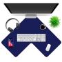 Multipurpose Office Corner Desk Pad and Computer Large Corner Desk Pad - Waterproof Office Desk Mat and Corner Desk Blotter Pad - Home Office Accessories - Durable Corner Desk Pad Protector (Blue)