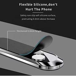Magnetic Phone Car Mount - 2 Pack Universal Phone Holder for Dashboard Adjustable Strong Magnet Mini Strip, Compatible with iPhone Samsung LG Lenovo GPS Tablet and Most Smartphones
