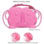 CHINFAI Kids Case for iPad 2017/2018 [Double-Faced Monkey Series] Shock Proof Handle Stand Silicone Protective Cover for 9.7 inch iPad Pro/Air/Air2/5th/6th Tablet (Pink)