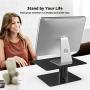 BoYata Monitor Riser Stand, Adjustable Height Metal Desktop Stand Storage Organizer Compatible with TV, PC, Laptop, Computer, iMac, and All Screen Display-Black