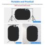 Neewer Chromakey Black Chromakey White Collapsible Backdrop Collapsible Reversible Background 5x7 Chroma-Key Black/White