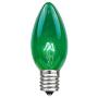 Novelty Lights 25 Pack C9 Outdoor Christmas Replacement Bulbs, Green, E17/C9 Intermediate Base, 7 Watt