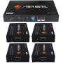 J-Tech Digital 1x4 HDMI Extender Splitter Combo Over Cat5e/Cat6 cable up to 164 feet (50 meters) at 1080P with Local Loop out and Bi-directional IR control (JTDHDEX1x4)