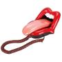 Corded Phone,Home Phone WX-3203# Multi-Functional Large Tongue Shape Telephone Desk Phone Home Decoration Red