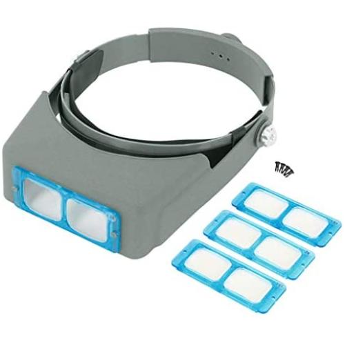 Double Lens Headband Magnifying Glass Head-Mounted Binocular Magnifier 1.5X 2X 2.5X 3.5X Optical Headset Magnifying Visor Reading Magnifier Jeweler Loupe with 4 Lens for Electronics Watch Repair