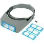 Double Lens Headband Magnifying Glass Head-Mounted Binocular Magnifier 1.5X 2X 2.5X 3.5X Optical Headset Magnifying Visor Reading Magnifier Jeweler Loupe with 4 Lens for Electronics Watch Repair