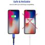 iPhone Charger Cable 4ft, JSAUX [C89 Apple MFi Certified] Lightning Cable Nylon Braided USB Fast Charging Cord Compatible with iPhone 11 Xs Max X XR 8 7 6s 6 Plus SE 5 5s, iPad, iPod (Blue)