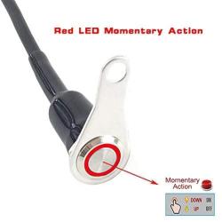 Universal Stainless Steel LED Motorcycle Switch Horn Handlebar Adjustable Mount Waterproof Switches Button DC12V momentary Actions Cycling retail (A-Red-Momentary)