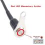 Universal Stainless Steel LED Motorcycle Switch Horn Handlebar Adjustable Mount Waterproof Switches Button DC12V momentary Actions Cycling retail (A-Red-Momentary)