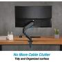 AVLT Single 14.3 lbs Monitor Desk Stand - Mount Computer Monitor on Full Motion Adjustable Arm - Organize Your Work Surface with Ergonomic Viewing Angle VESA Monitor Mount