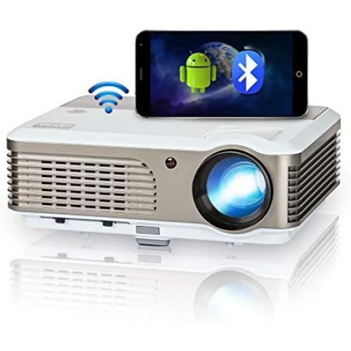 WiFi Projector, Wireless Bluetooth Projector 3900 Lumen HD 1080P LED Projector for Home Theater Outdoor Movies, Smart Android Projector Compatible with iPhone, Laptop, HDMI, USB, PS4 for Video Games
