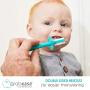 GRABEASE Double Sided Toothbrush – Baby Toothbrush for 6 Months to 4 Years Old with Soft Bristles – BPA-Free Toddler Toothbrush with Anti-Choke Guard – Includes Free Finger Brush, Teal