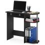 Furinno Go Green Home Laptop Notebook Computer Desk/Table, With 2 Bin Drawers, Black/Grey/Black