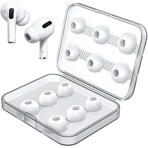 Link Dream 12 Pieces Replacement Ear Tips for AirPods Pro Silicon Ear Buds Tips with Portable Storage Box (White)