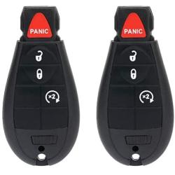 ANGLEWIDE Car Key Fob Keyless Entry Remote Replacement for 15-17 Ram 1500 2500 3500 4000 4500 5500 (FCC GQ4-53T) 4 Buttons Black 2pad