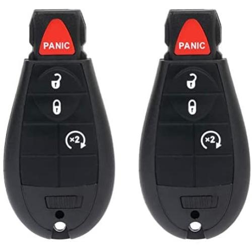 ANGLEWIDE Car Key Fob Keyless Entry Remote Replacement for 15-17 Ram 1500 2500 3500 4000 4500 5500 (FCC GQ4-53T) 4 Buttons Black 2pad